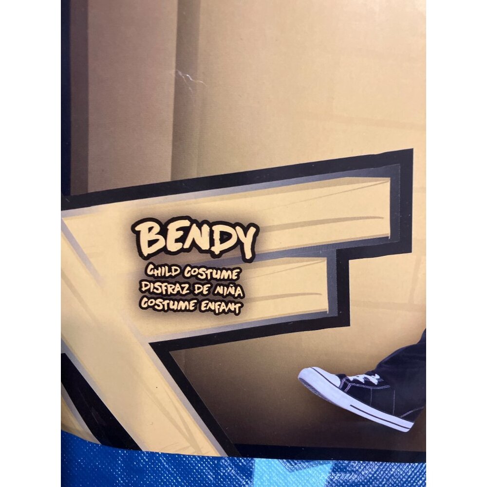 Bendy Costume By Disguise Kids L/G (10-12) Includes Mask & Gloves Black/White - Picture 9 of 14